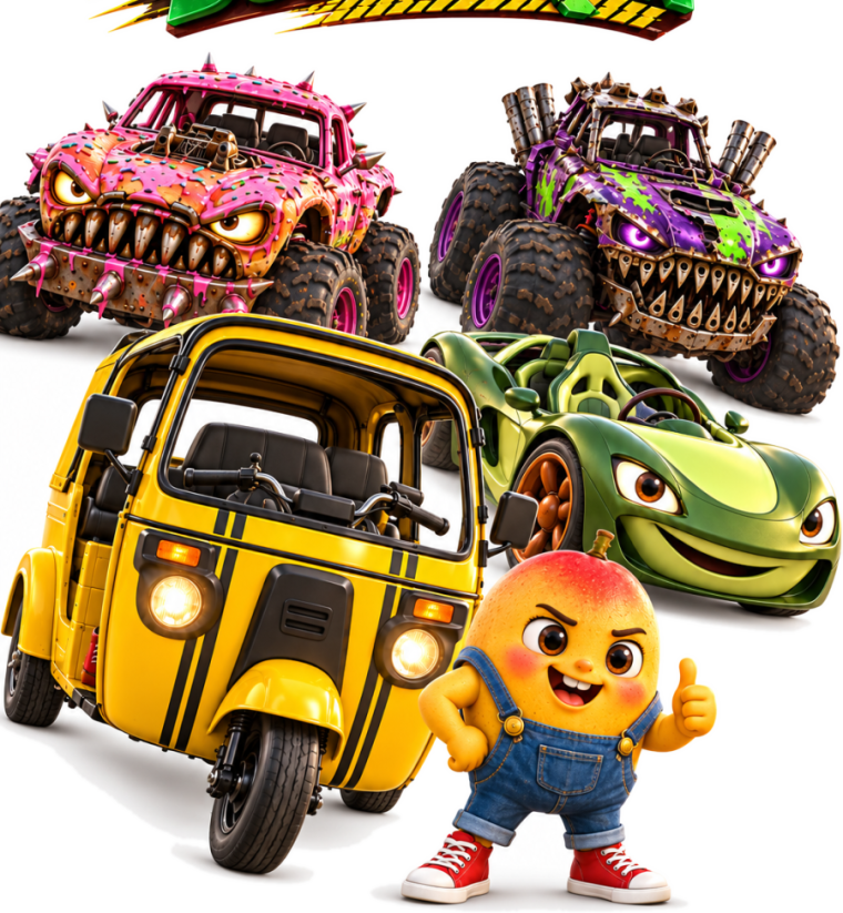 Mango Buddy with his crew and the invader rides